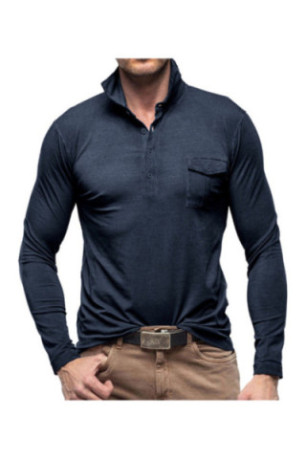 T-shirt à manches longues Col polo - Royal blue