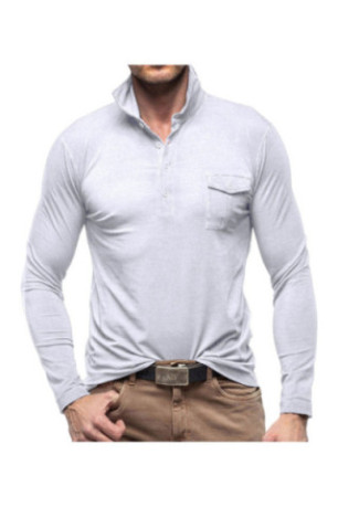 T-shirt à manches longues Col polo - White