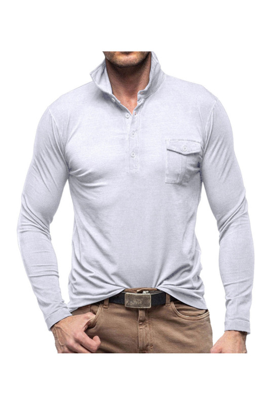 T-shirt à manches longues Col polo - White