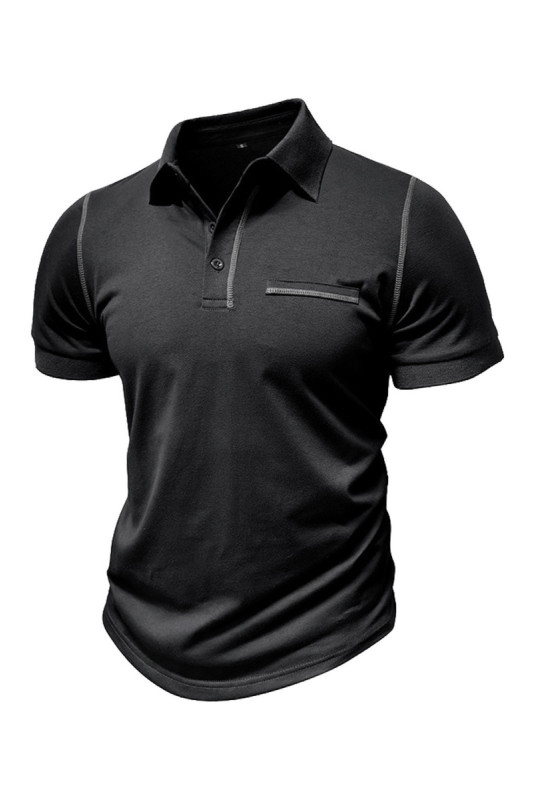 Polo manches courtes. coupe stretch - Black