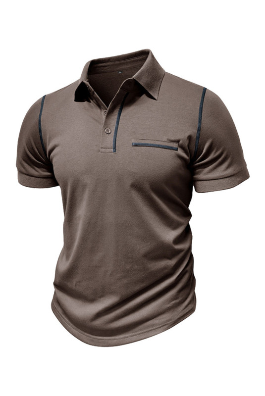 Polo manches courtes. coupe stretch - Khaki