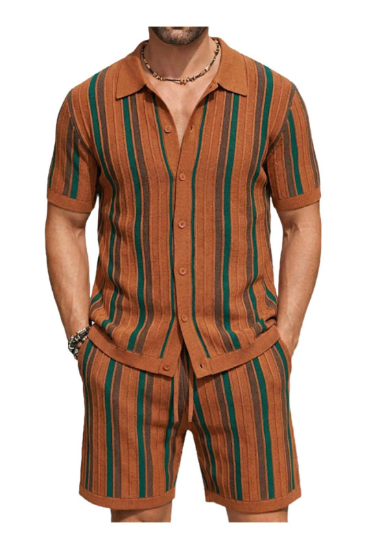 Ensemble (Chemise & Short) - Brown