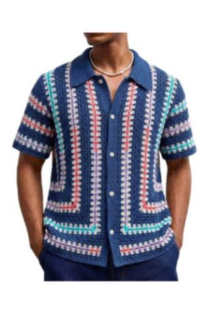 Cardigan manches courtes en maille - Navy Blue