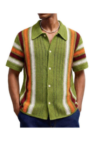 Cardigan manches courtes en maille - Green