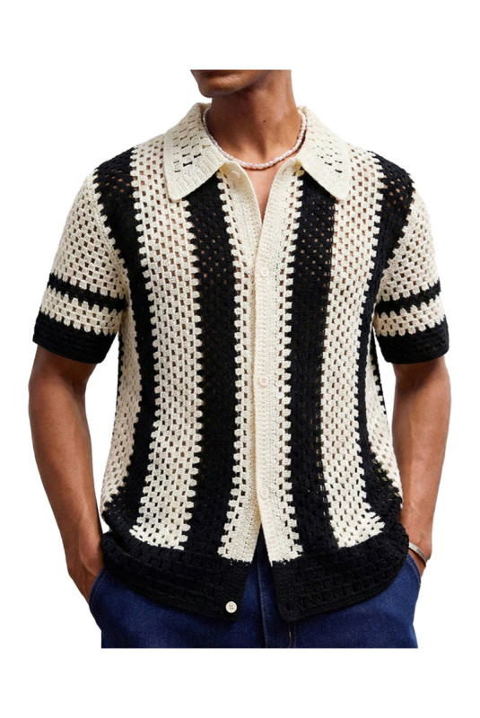 Cardigan manches courtes en maille - Apricot