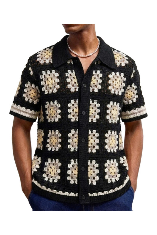 Cardigan manches courtes en maille - Black