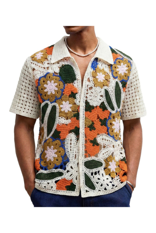 Cardigan manches courtes en maille - Apricot