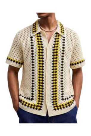 Cardigan manches courtes en maille - Apricot