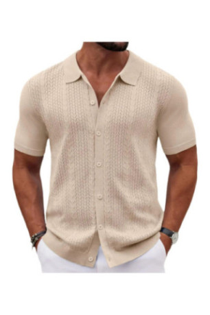 Cardigan manches courtes en maille - Apricot