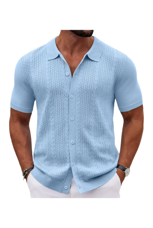 Cardigan manches courtes en maille - Blue