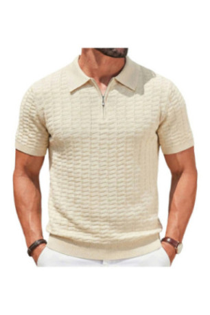 Polo manches courtes en viscose - Apricot