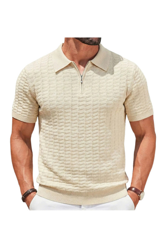 Polo manches courtes en viscose - Apricot