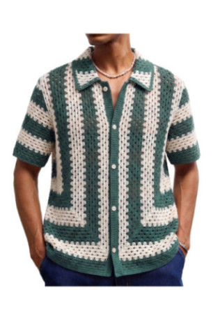 Cardigan en maille à manches courtes - Green