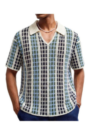 Polo en maille manches courtes - Blue