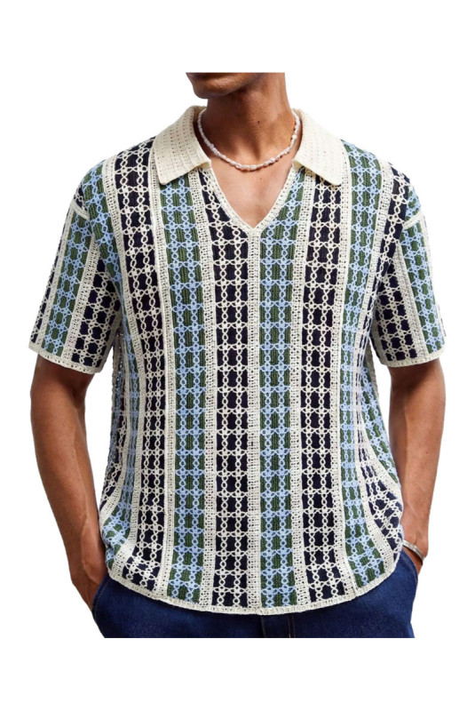 Polo en maille manches courtes - Blue