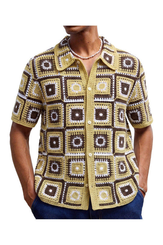 Cardigan en maille à manches courtes - Khaki