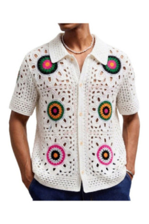 Cardigan en maille à manches courtes - White