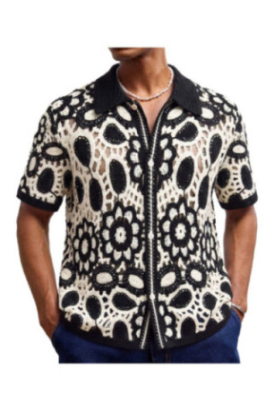 Cardigan en maille à manches courtes - Black