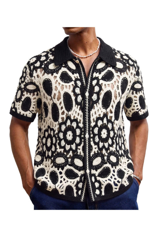 Cardigan en maille à manches courtes - Black