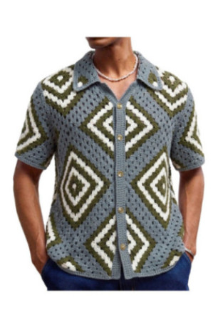 Cardigan en maille à manches courtes - Grey