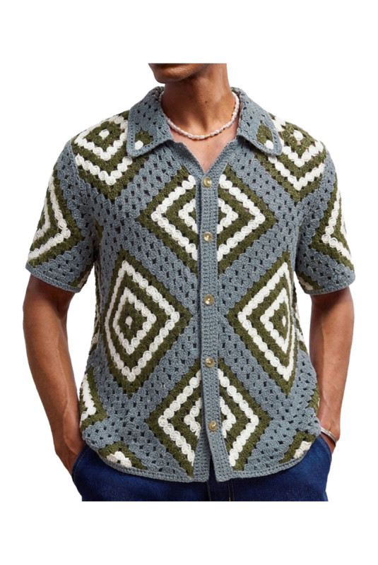 Cardigan en maille à manches courtes - Grey