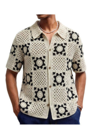 Cardigan en maille à manches courtes - Apricot