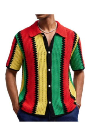Cardigan en maille à manches courtes - Multicolor