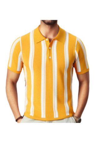 Polo manches courtes en viscose - Yellow