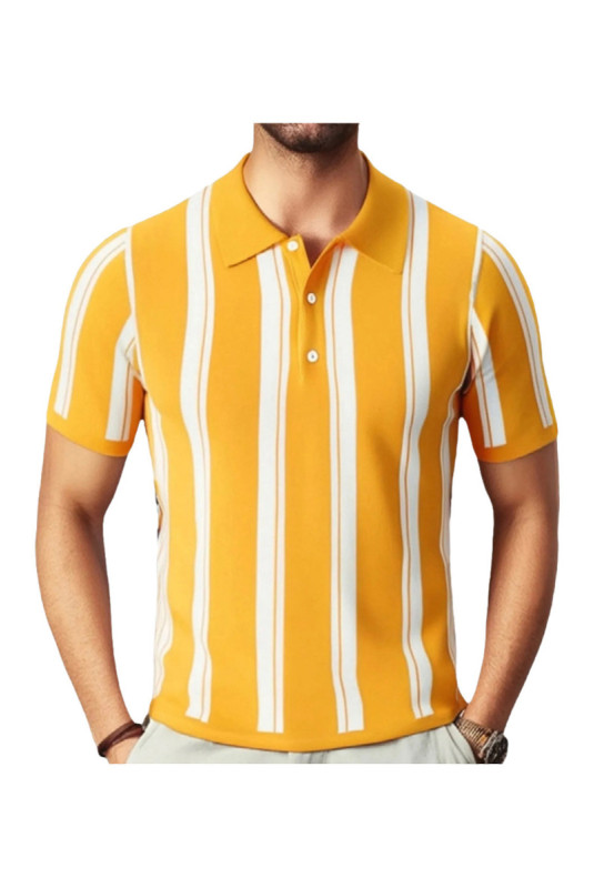 Polo manches courtes en viscose - Yellow