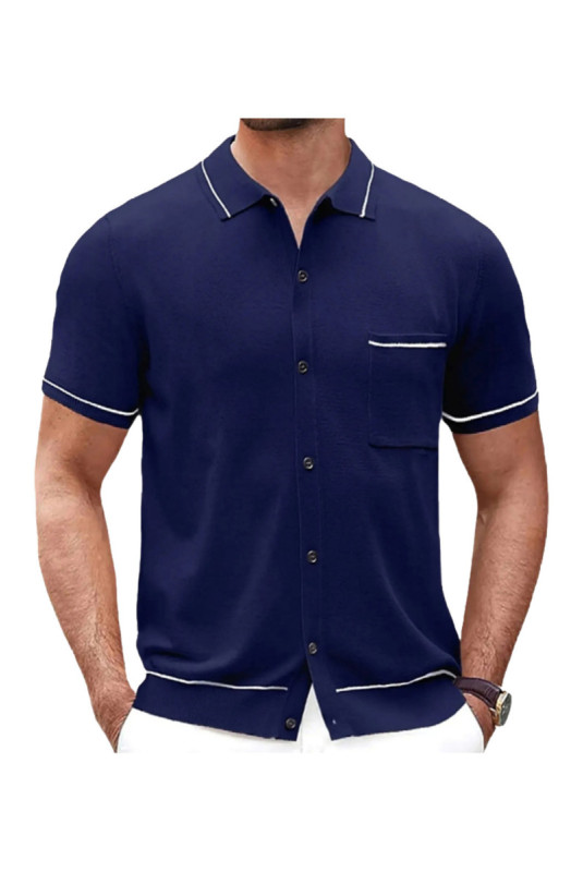 Chemise manches courtes. légère et respirante - Navy Blue