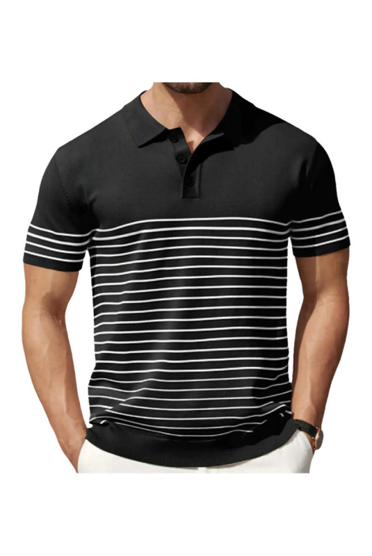 T-shirt col polo - Black