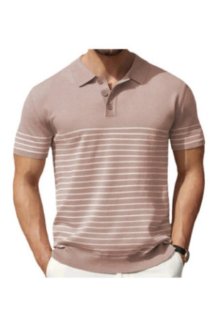 T-shirt col polo - Pink