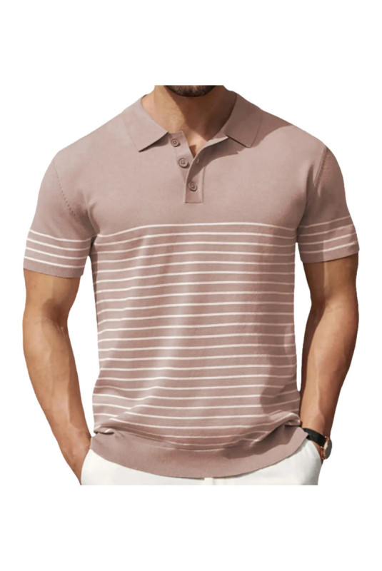 T-shirt col polo - Pink