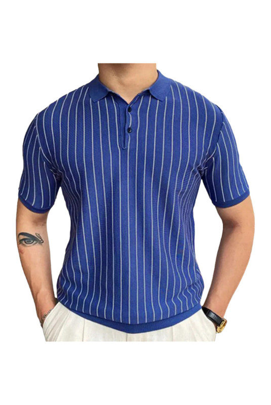 T-shirt col polo - Blue