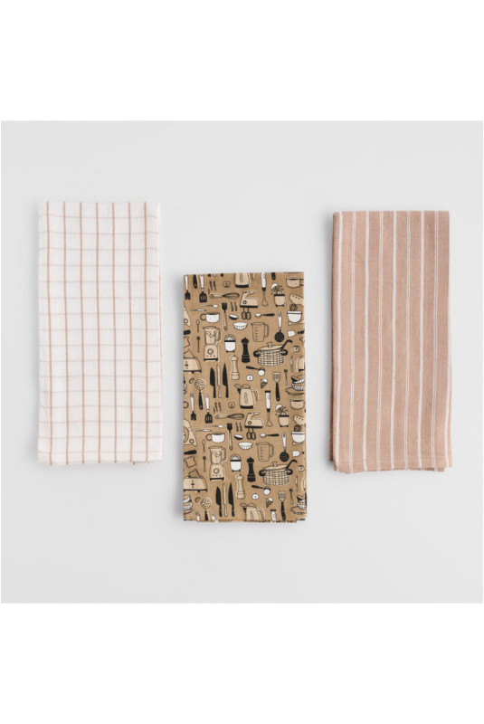 Ensemble de Torchons - Utensillo - Dark Beige
