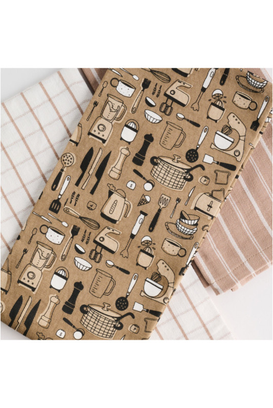 Ensemble de Torchons - Utensillo - Dark Beige