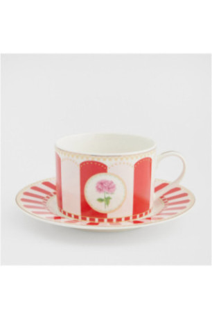 Tasse Avec Sous-Tasse - Vivelle - Red