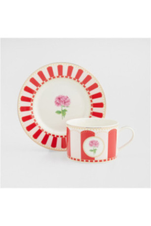Tasse Avec Sous-Tasse - Vivelle - Red