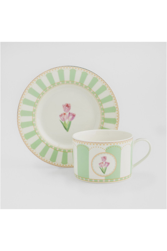 Tasse Avec Sous-Tasse - Vivelle - Light Green