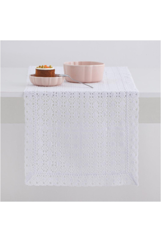 Chemin de Table En Dentelle - Folkelips - White