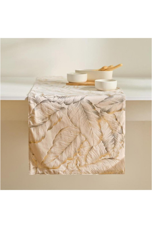 Chemin de Table En Velours - Foglare - Light Beige
