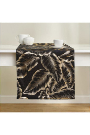 Chemin de Table En Velours - Foglare - Black