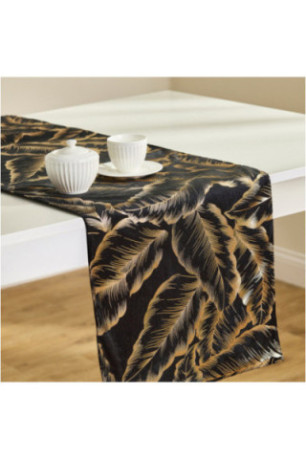 Chemin de Table En Velours - Foglare - Black