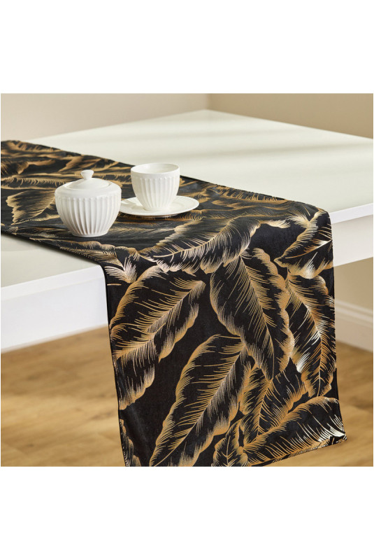 Chemin de Table En Velours - Foglare - Black
