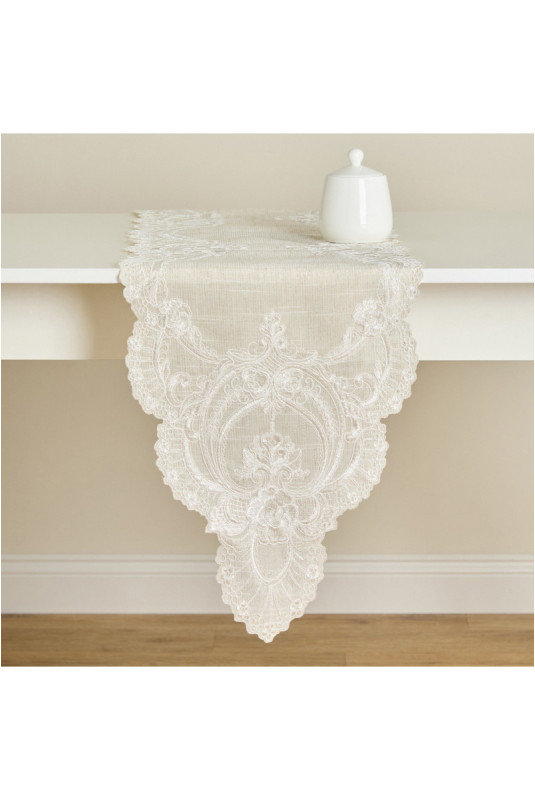 Chemin de Table Brodé - Sorella - Light Beige