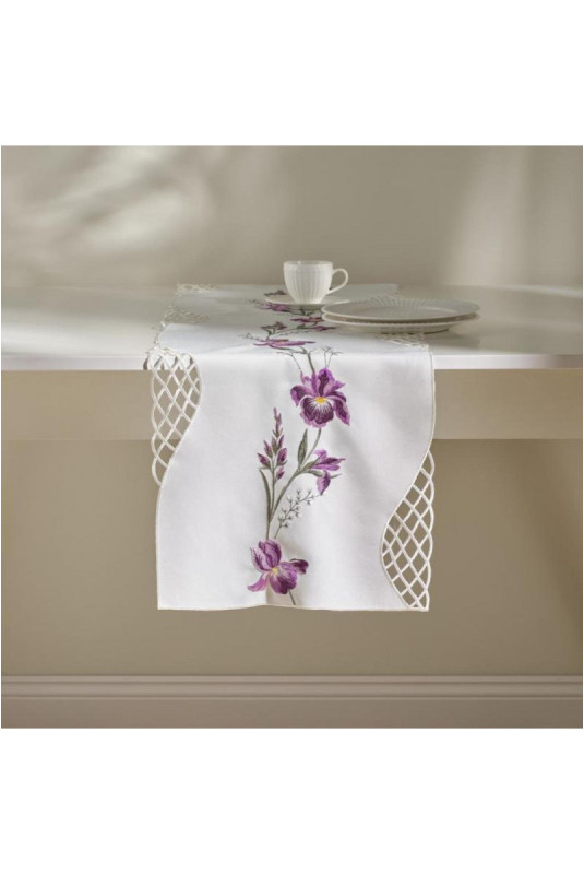 Chemin de Table Brodé - Luya - Light Violet