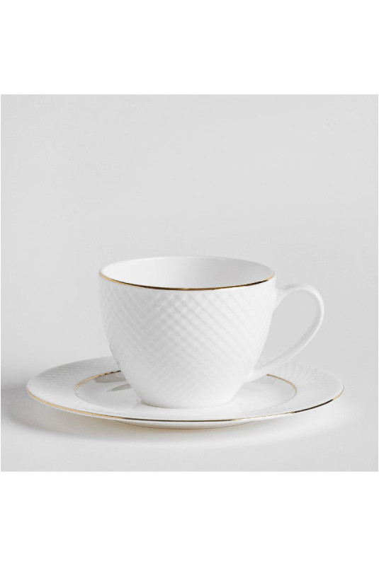 Tasse Avec Sous-Tasse - Eleni - White
