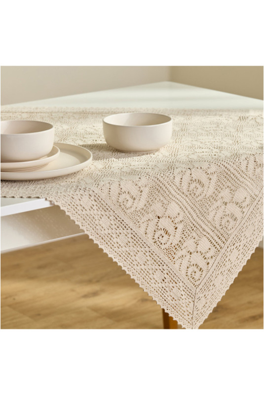 Nappe En Dentelle Pour Petit Format - Folk2 - Beige