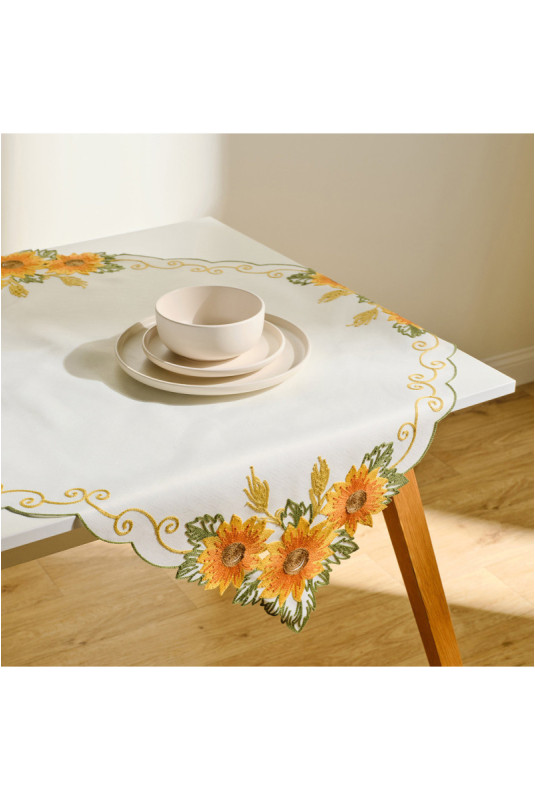 Petite Nappe Brodée - Solros - Orange
