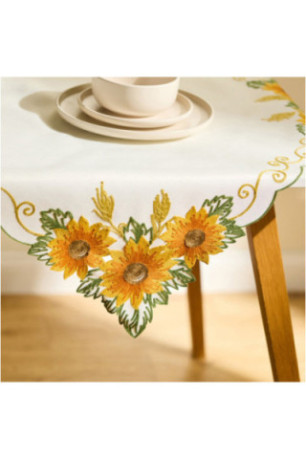 Petite Nappe Brodée - Solros - Orange